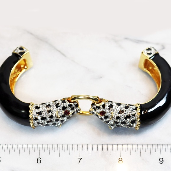 ⚜️ Exquisite Rare Vintage Kenneth Lane Crystal Leopard Bracelet - Picture 9 of 13